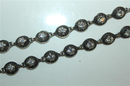 Antique silver & paste necklace set